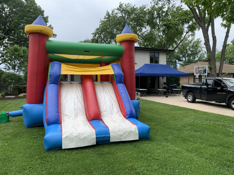 #102 Dual Lane Combo Bounce House Dry