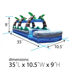 35 foot inflatable water slip n slide dual lane tropical marble dimensions 1715253164 #108 35' Tropical Marble Dual Lane Inflatable Slip n Slide