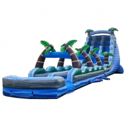 65 foot double lane inflatable water slide tropical marble1 1715252608 #109 22' Tropical Marble Dual Lane Water Slide